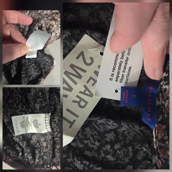 Aeropostale Whimsigoth Dark Academia Burnout Velvet Top Sz. L Jr NWT - Picture 4 of 5